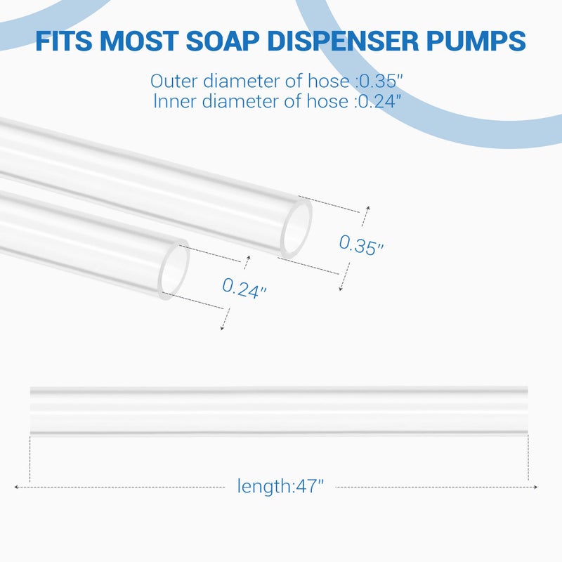 Yofidra Sink Soap Dispenser Extension Kit: Under Sink Dish Soap Dispenser with 47" Tube Hose and Check Valve for Prevent Backflow Countertop Kitchen Sink Accessories - Image 3